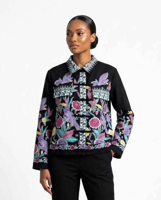 Woven Button Jacket Collar - BALC