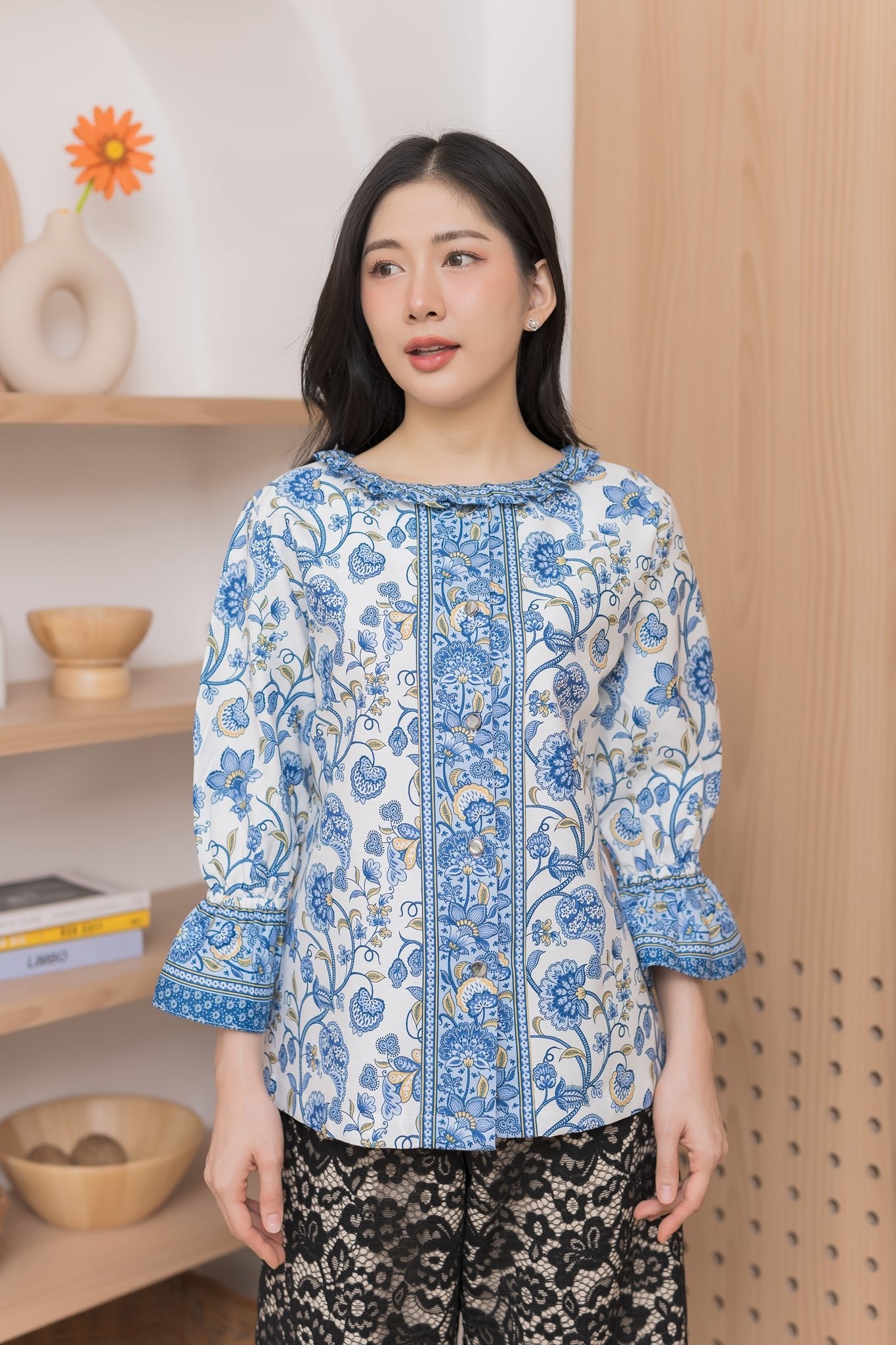 Zinnia Batik Blouse - SOUTH FABRIC