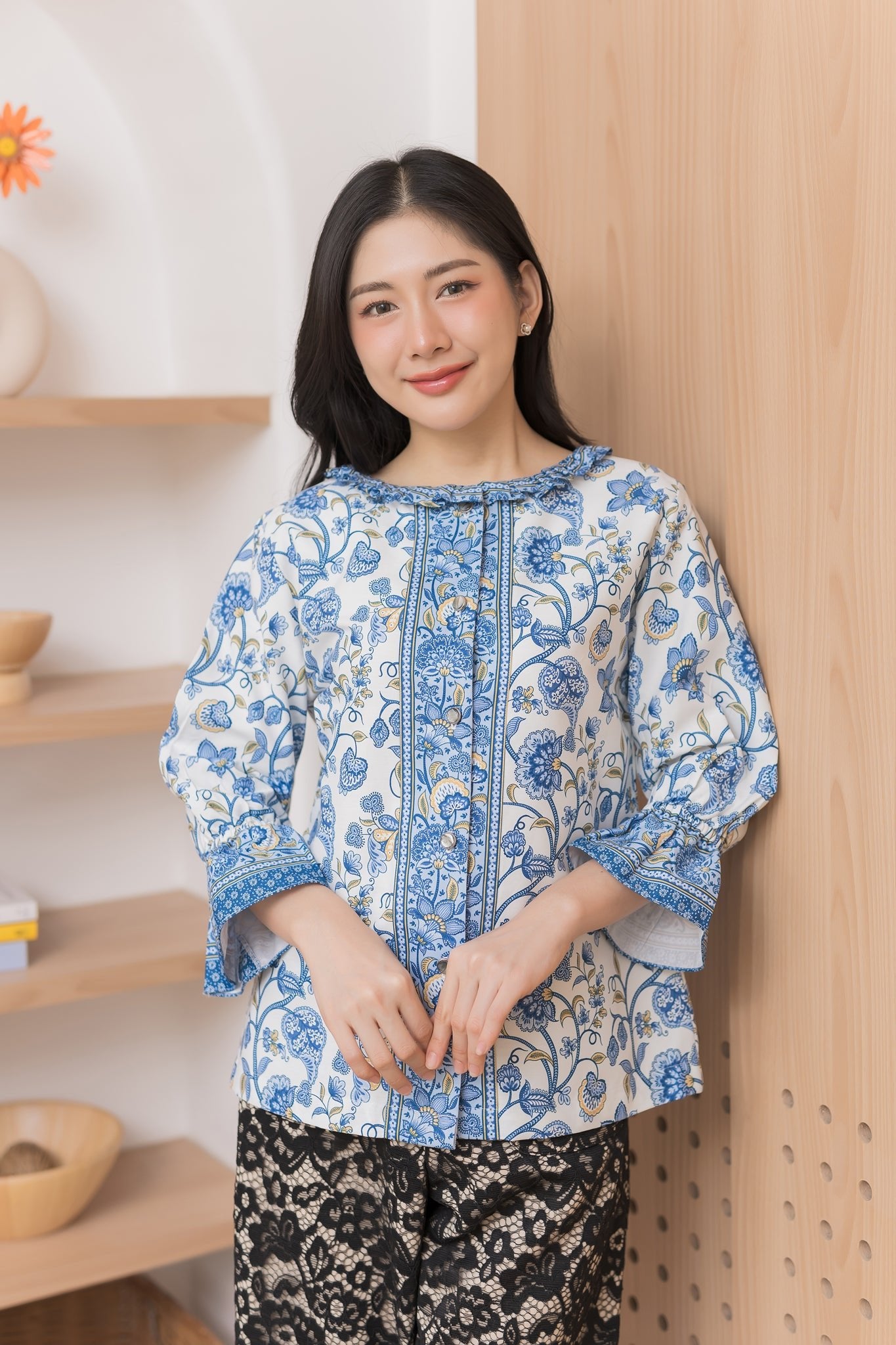 Zinnia Batik Blouse - SOUTH FABRIC