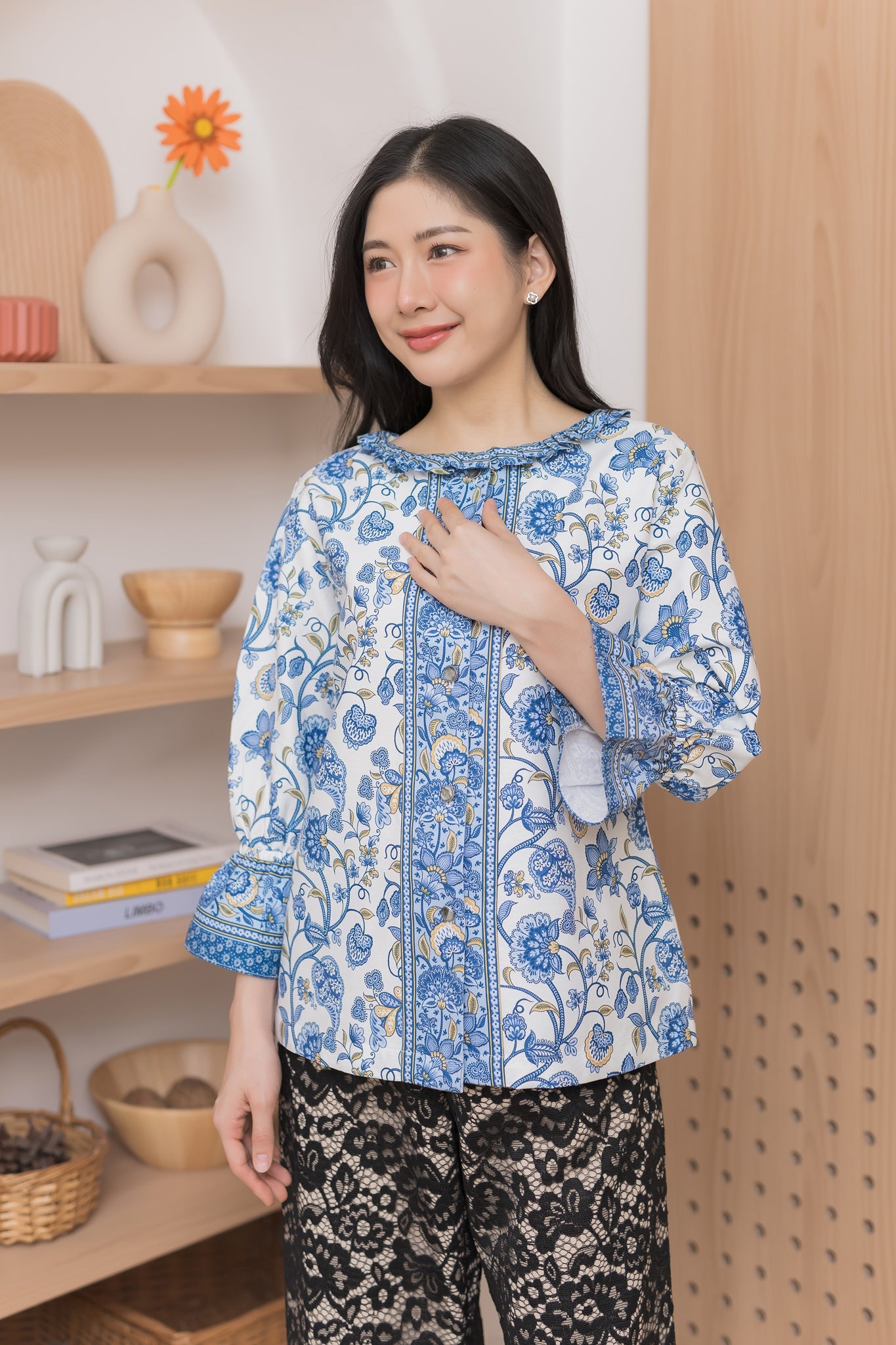 Zinnia Batik Blouse - SOUTH FABRIC