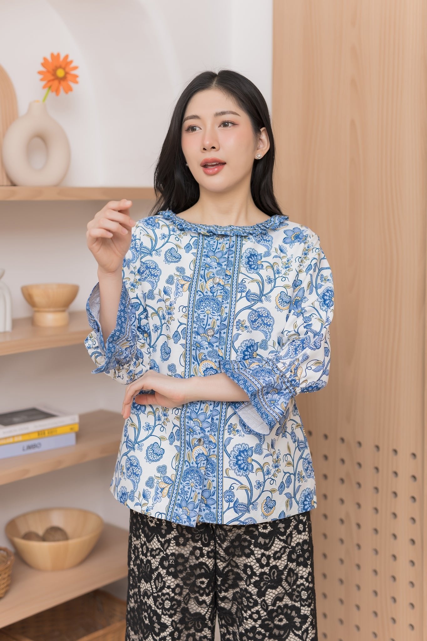 Zinnia Batik Blouse - SOUTH FABRIC