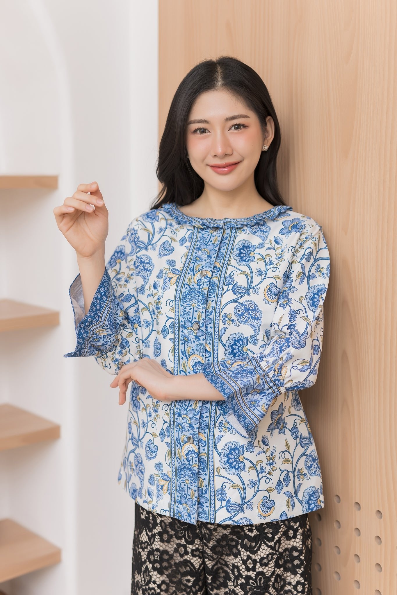 Zinnia Batik Blouse - SOUTH FABRIC