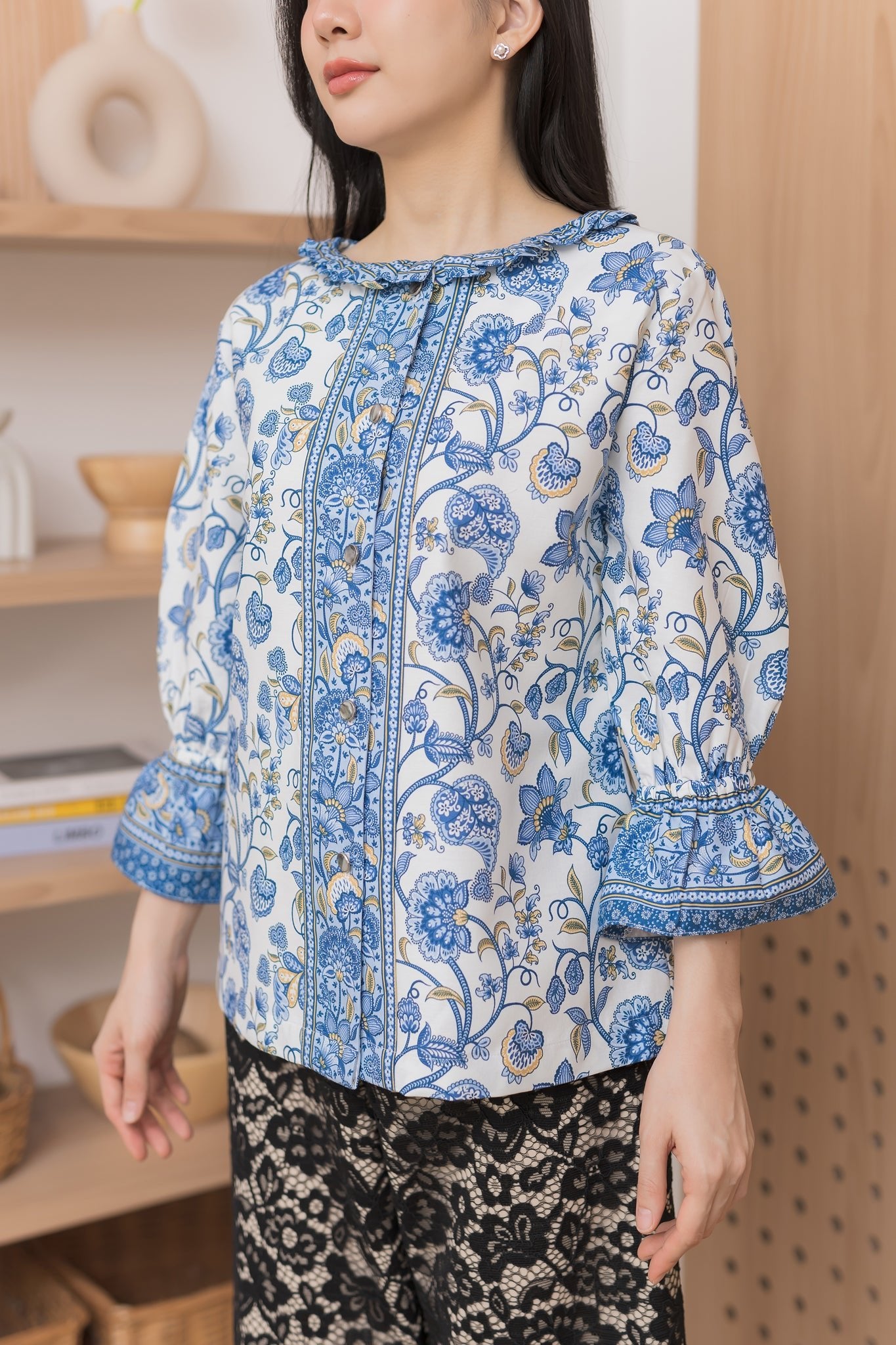 Zinnia Batik Blouse - SOUTH FABRIC