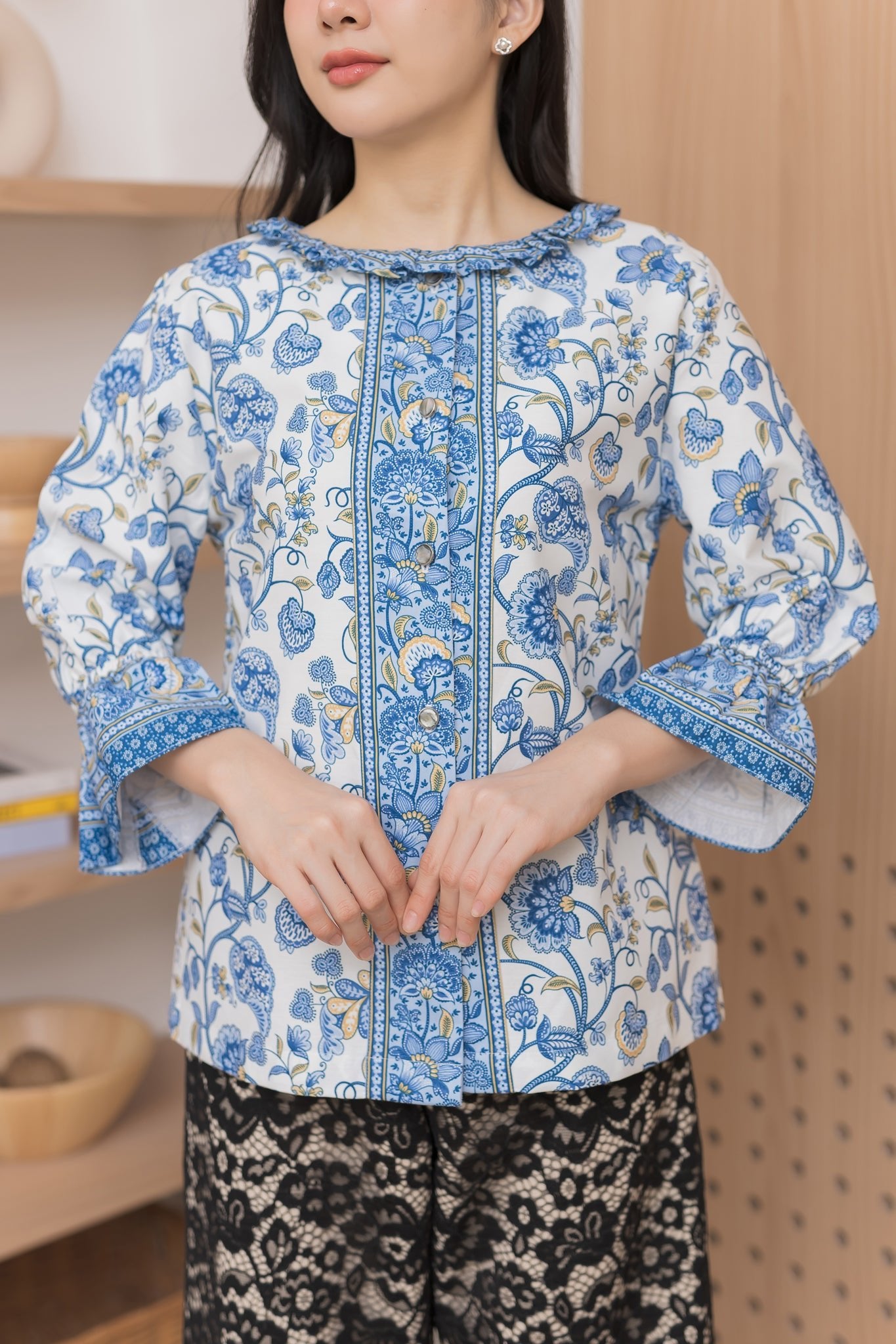 Zinnia Batik Blouse - SOUTH FABRIC