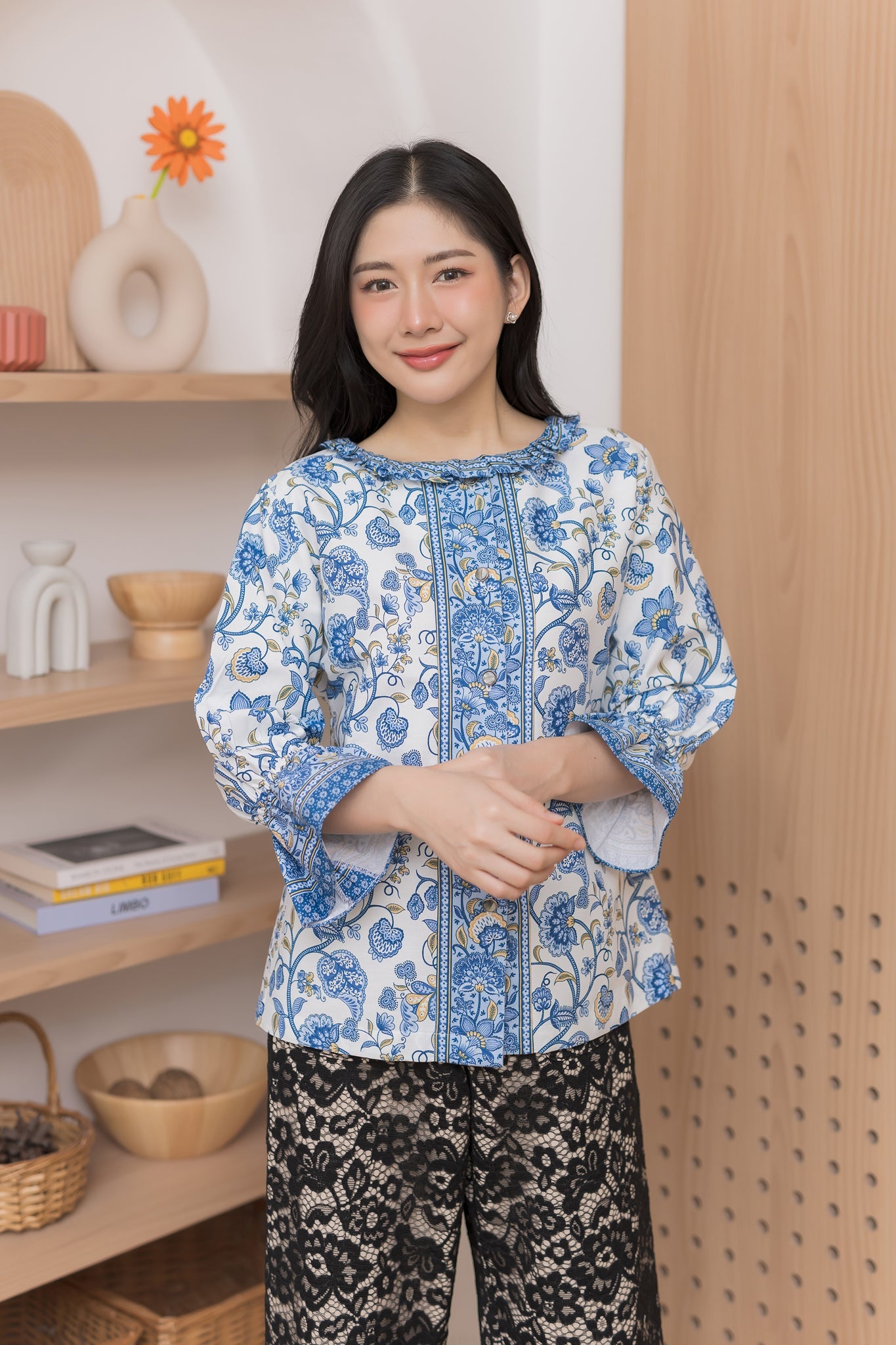 Zinnia Batik Blouse - SOUTH FABRIC